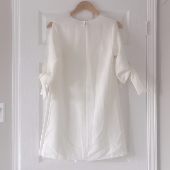ASOS White Raw Hem Shift Dress Size 2 - Picture 2 of 9